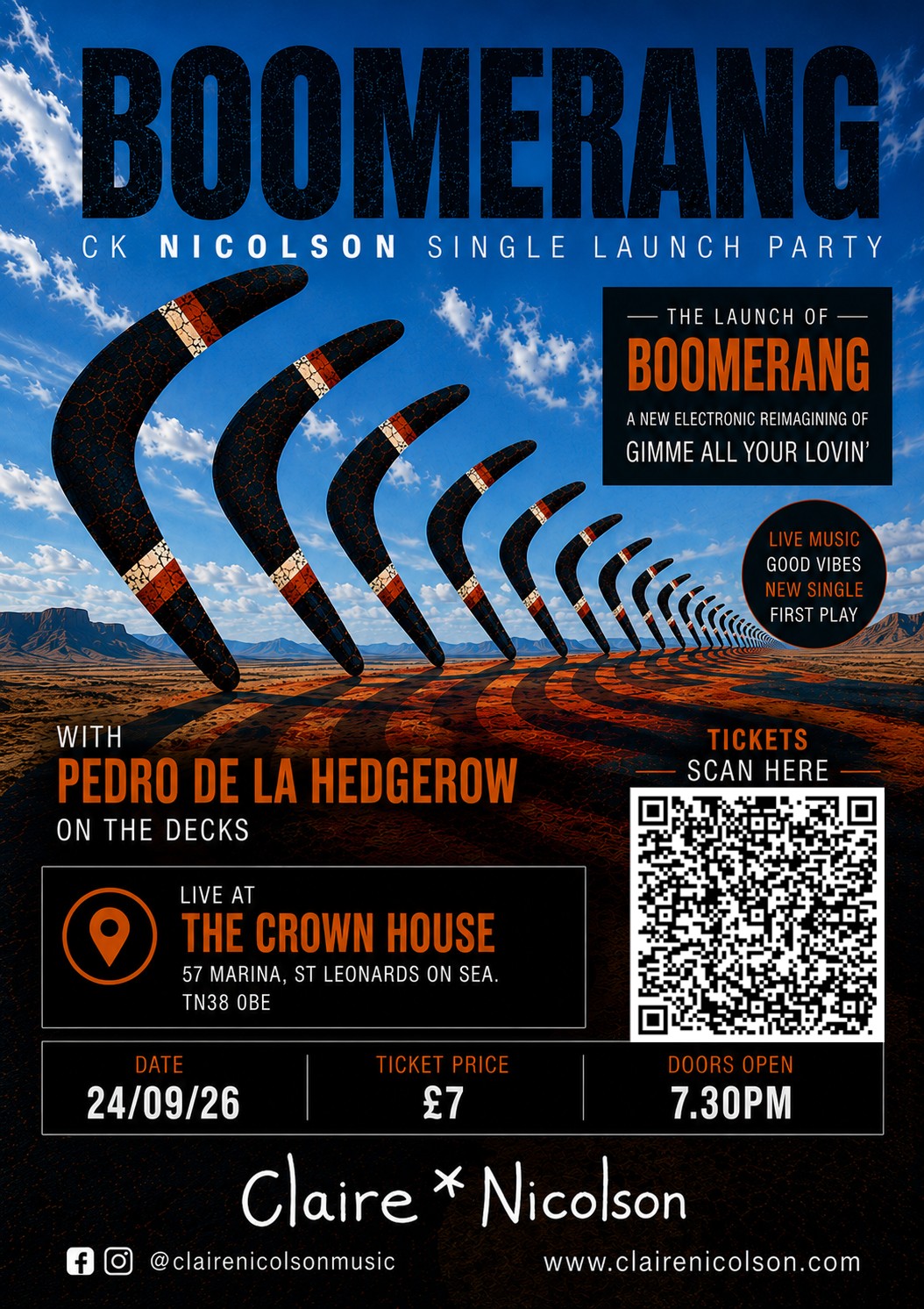 Boomerang single launch flyer